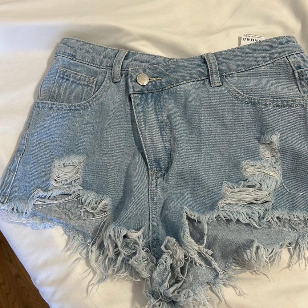 Jean shorts.